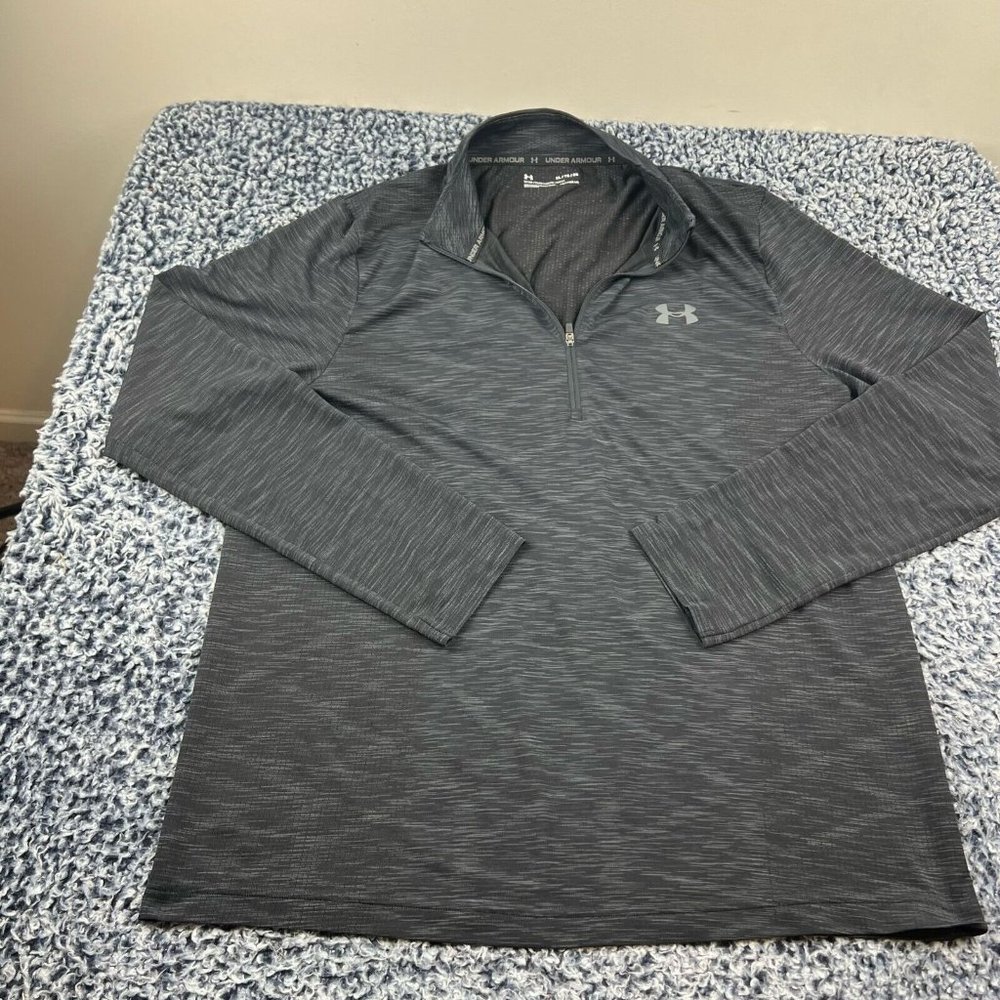 Under Armour 1/4 Zip Pullover Shirt Mens Extra Large XL Black Lightweight Fitted